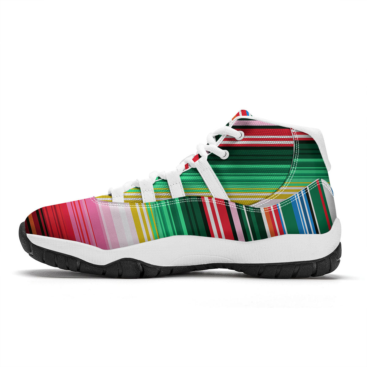 Blanket Mexican Serape Print Pattern White Bball Shoes-grizzshop