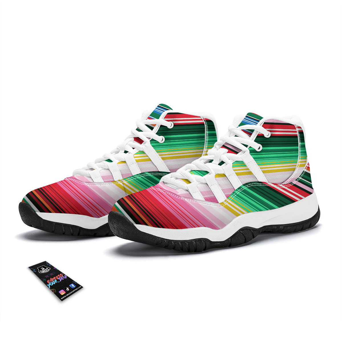 Blanket Mexican Serape Print Pattern White Bball Shoes-grizzshop