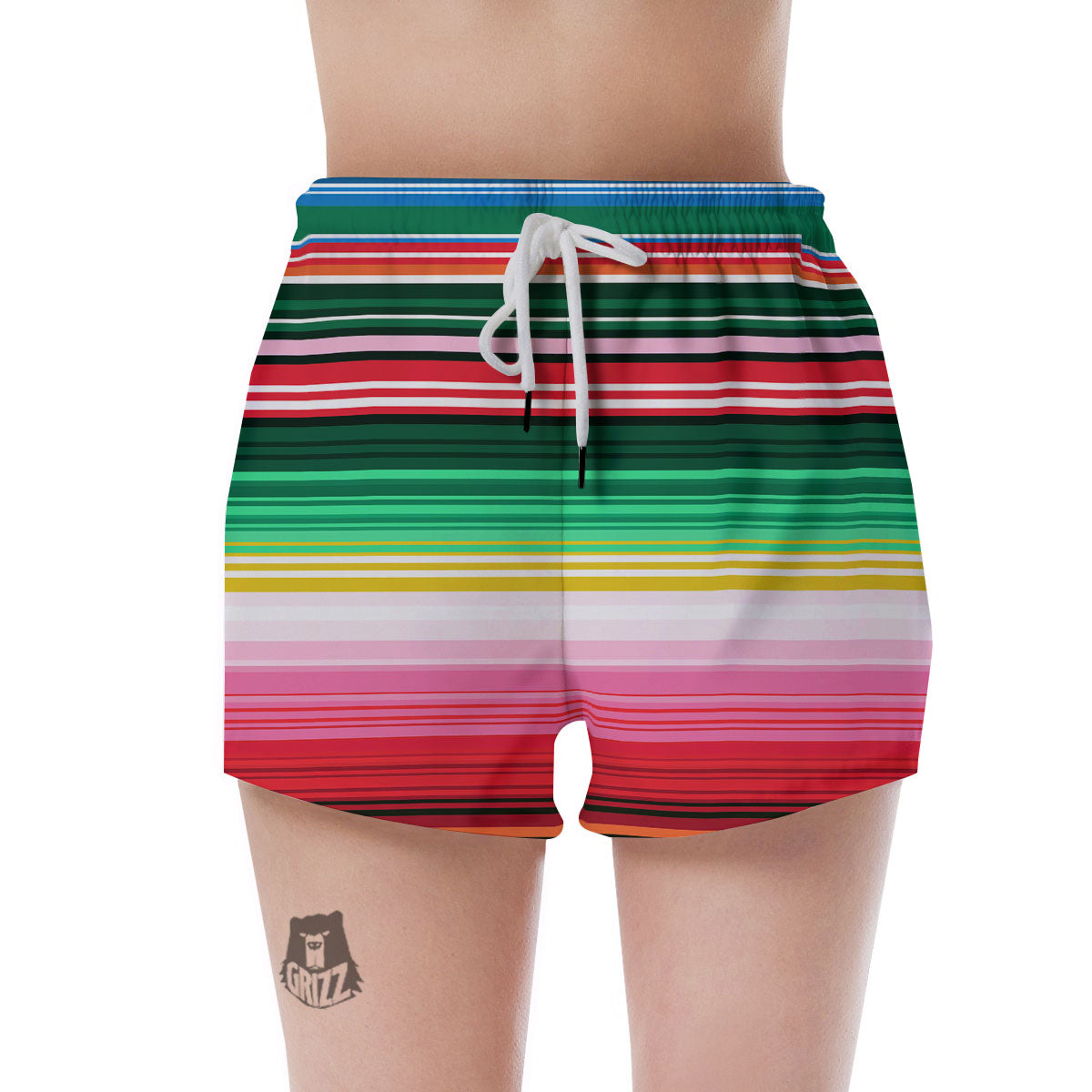 Blanket Mexican Serape Print Pattern Women's Shorts-grizzshop