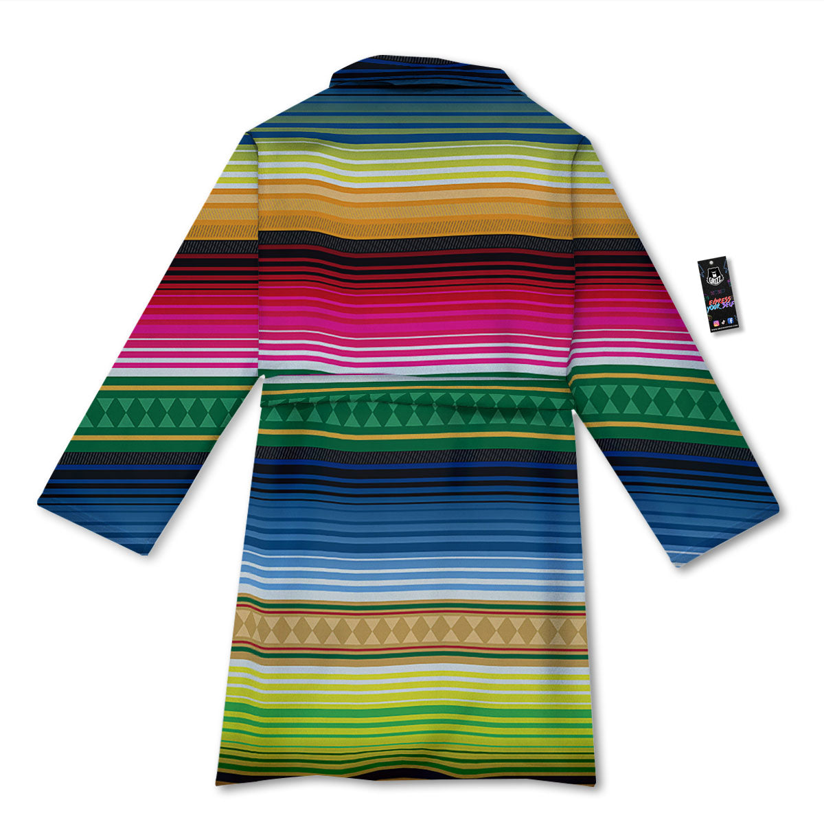 Blanket Mexican Striped Print Pattern Bathrobe-grizzshop