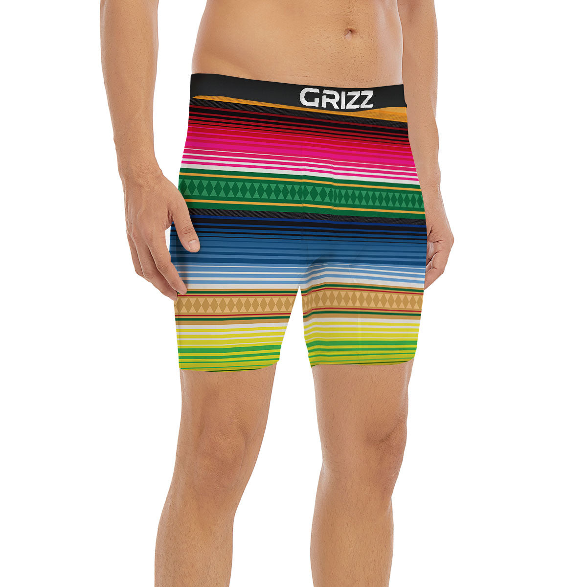 Blanket Mexican Striped Print Pattern Boxer Briefs-grizzshop