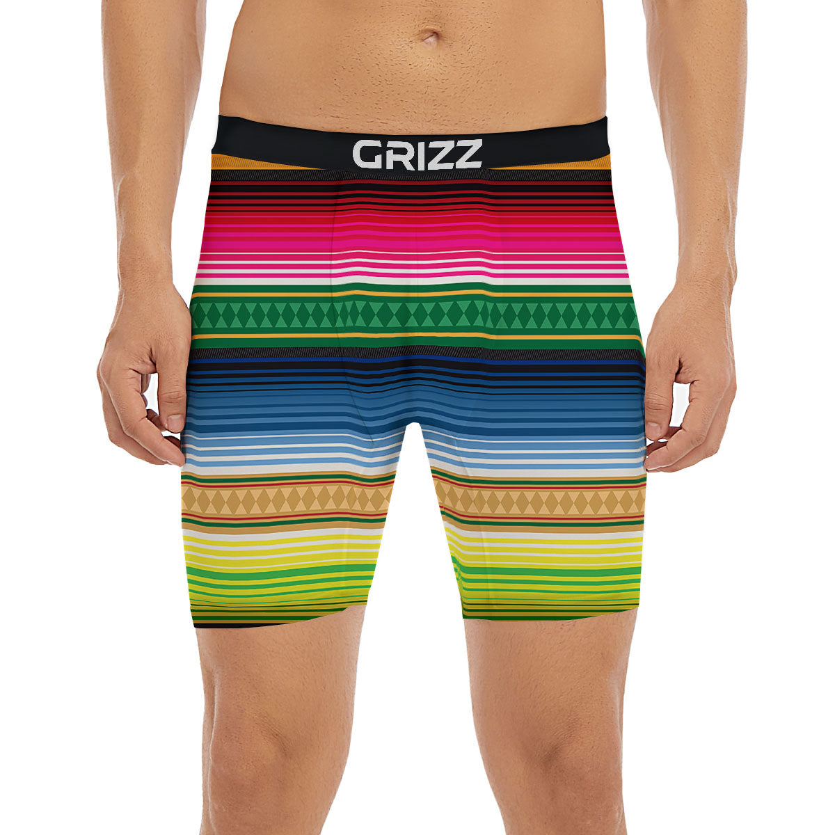 Blanket Mexican Striped Print Pattern Boxer Briefs-grizzshop