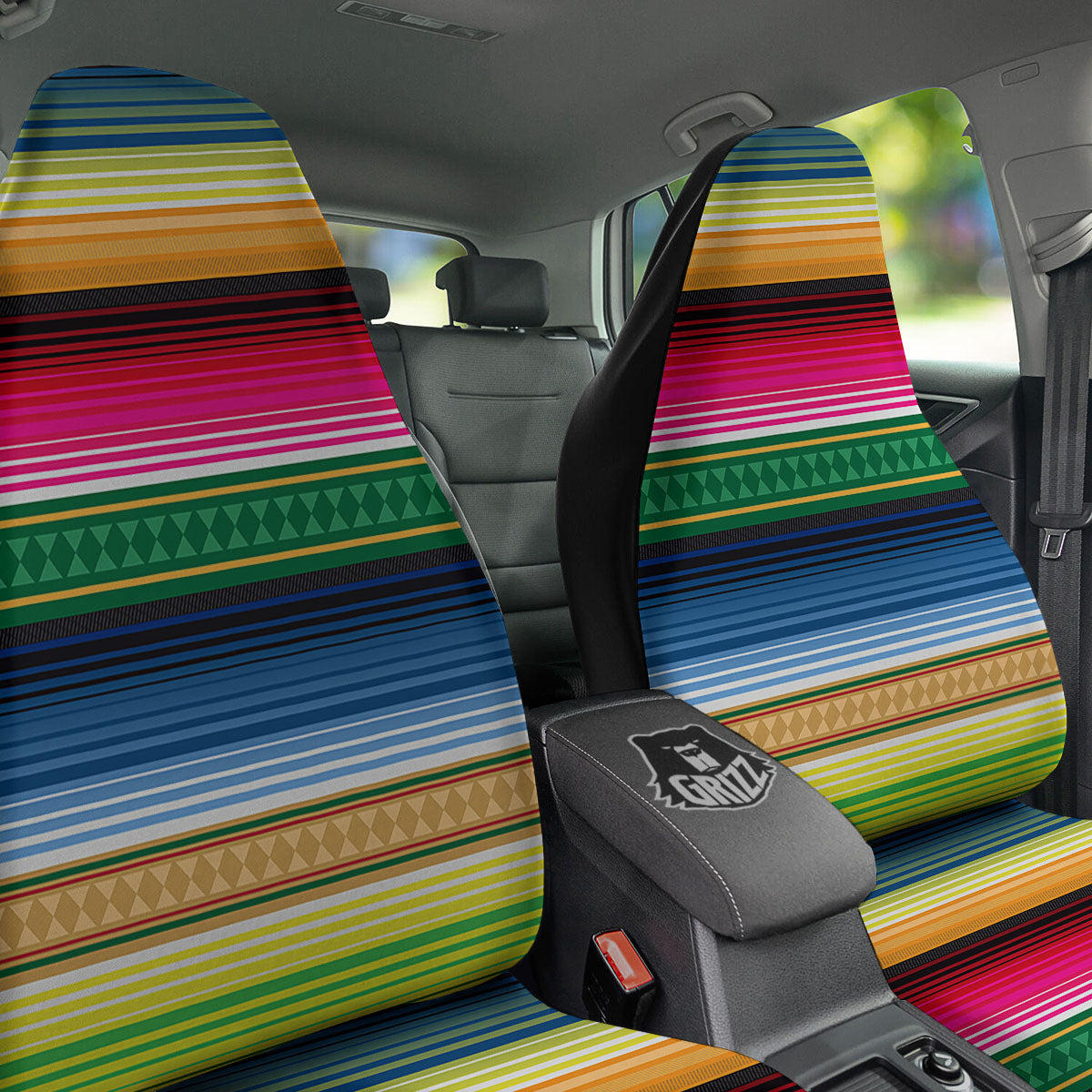 Blanket Mexican Striped Print Pattern Car Seat Covers-grizzshop