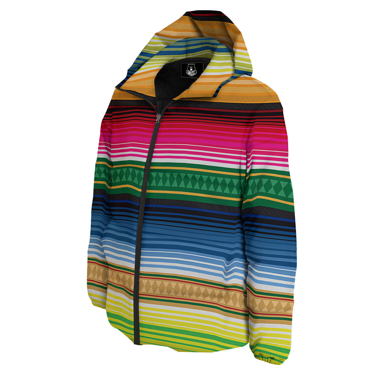 Blanket Mexican Striped Print Pattern Down Jacket-grizzshop