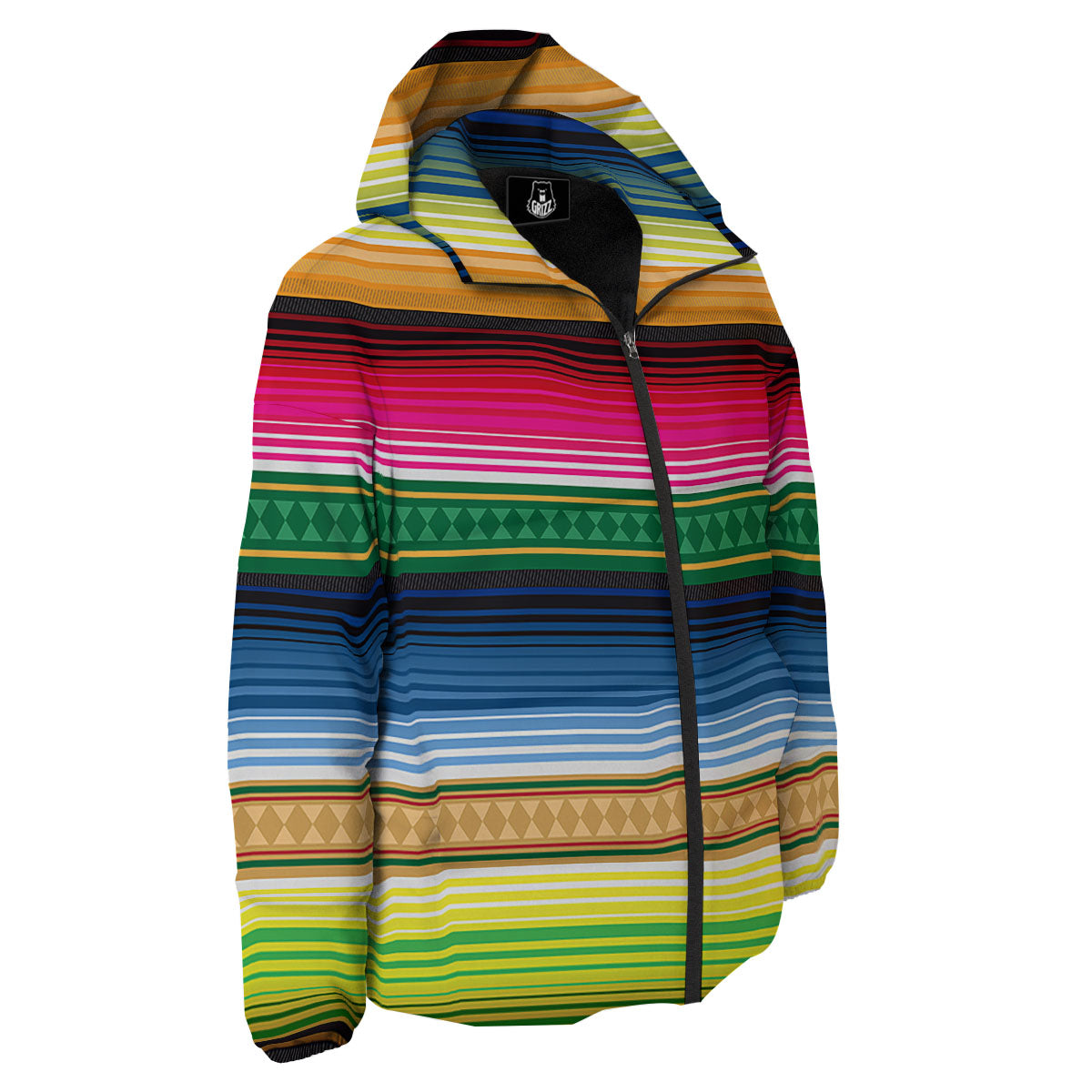 Blanket Mexican Striped Print Pattern Down Jacket-grizzshop