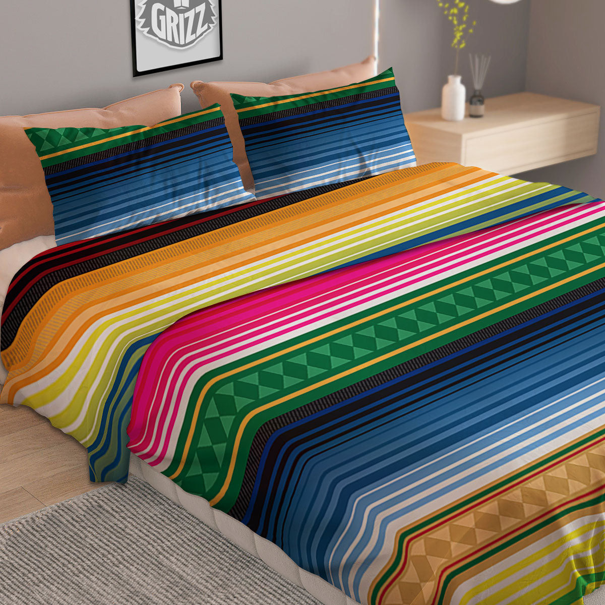 Blanket Mexican Striped Print Pattern Duvet Cover Bedding Set