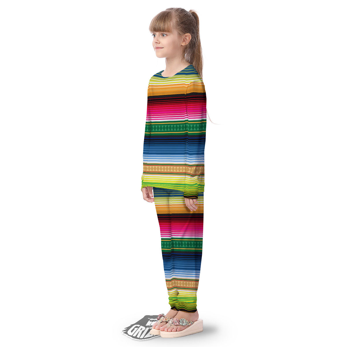 Blanket Mexican Striped Print Pattern Kid's Pajamas-grizzshop