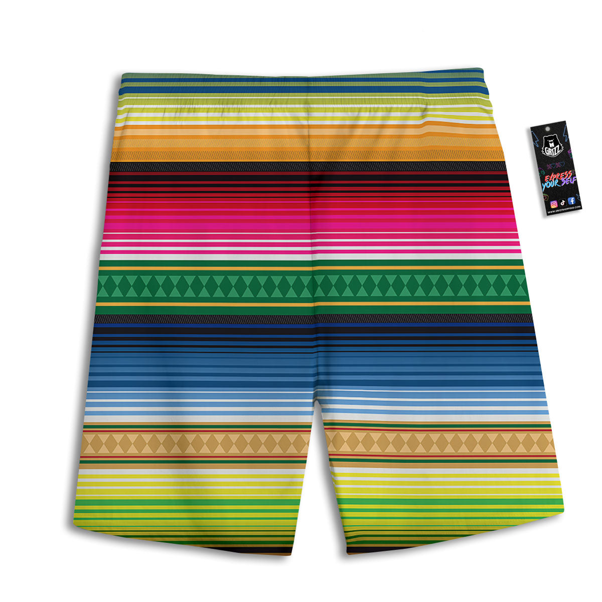 Blanket Mexican Striped Print Pattern Men's Athletic Shorts