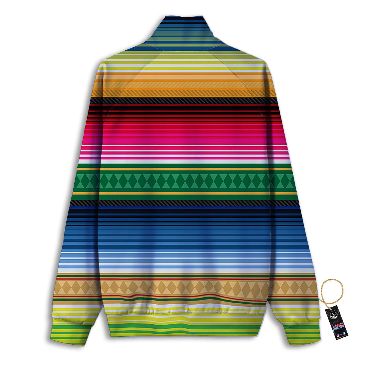 Blanket Mexican Striped Print Pattern Track Jacket-grizzshop