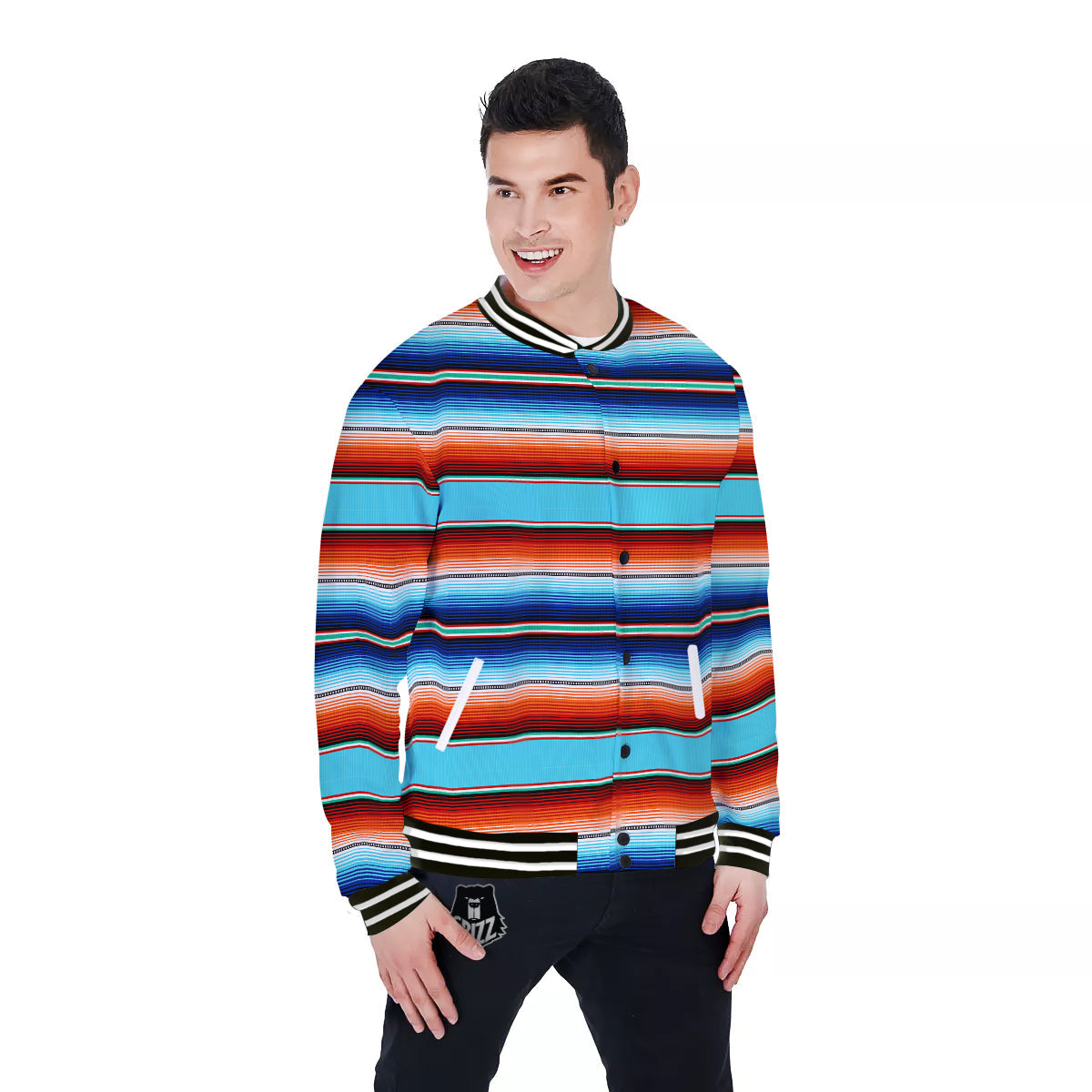 Blanket Mexican Vintage Print Pattern Baseball Jacket-grizzshop