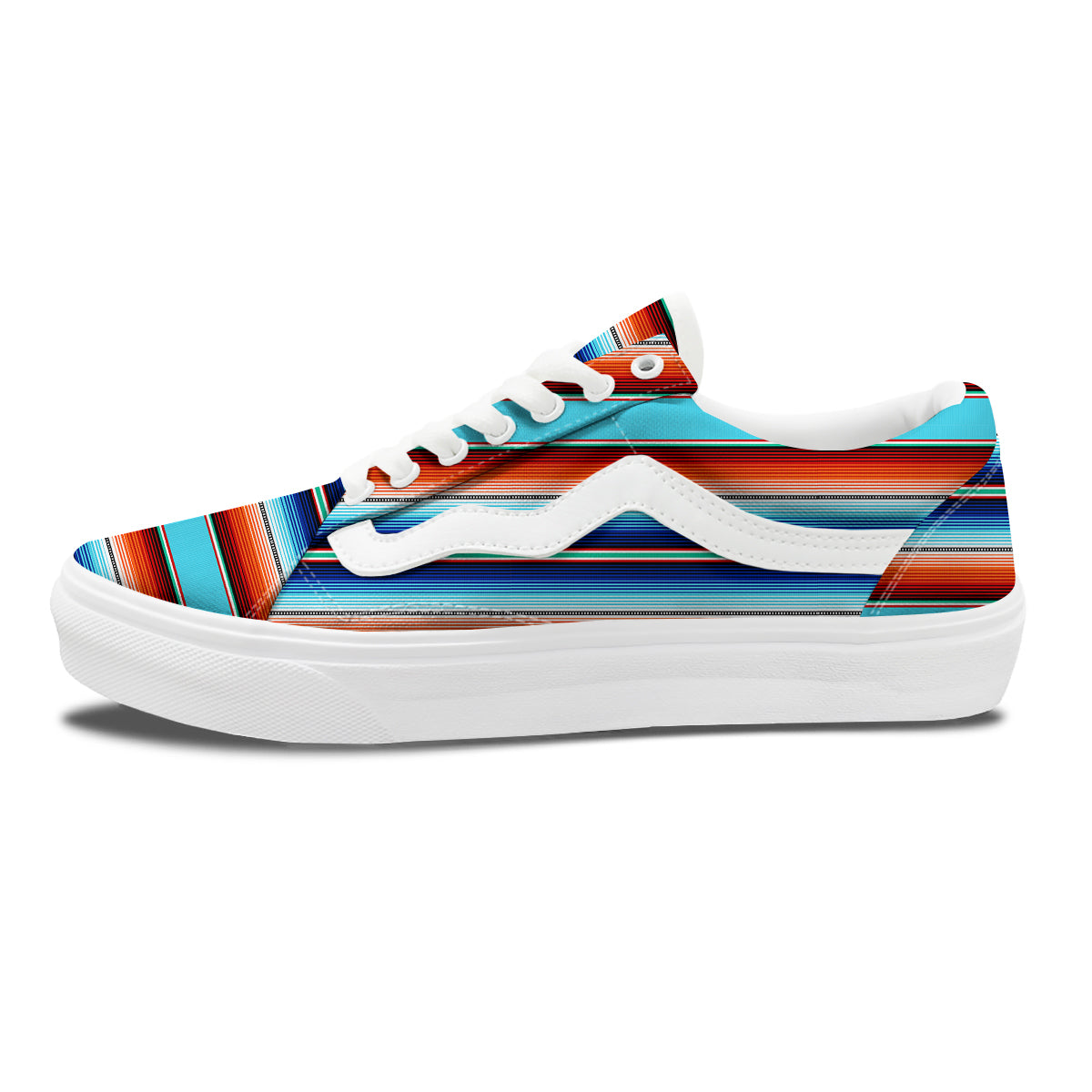 Blanket Mexican Vintage Print Pattern Skate Shoes-grizzshop