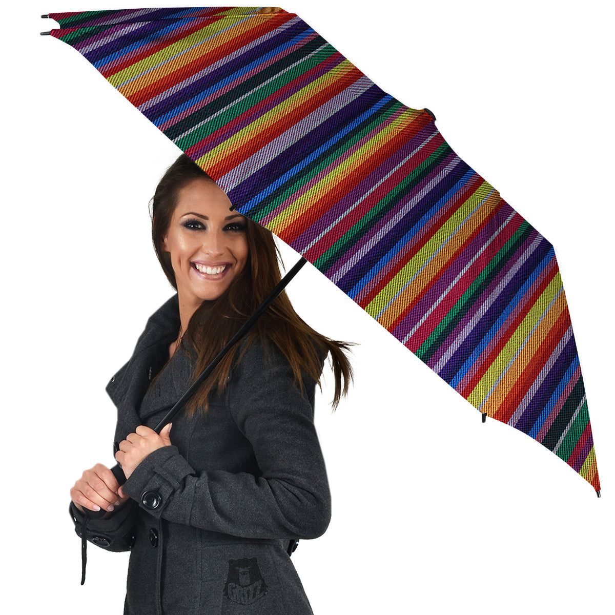 Blanket Stripe Colorful Mexican Print Umbrella-grizzshop