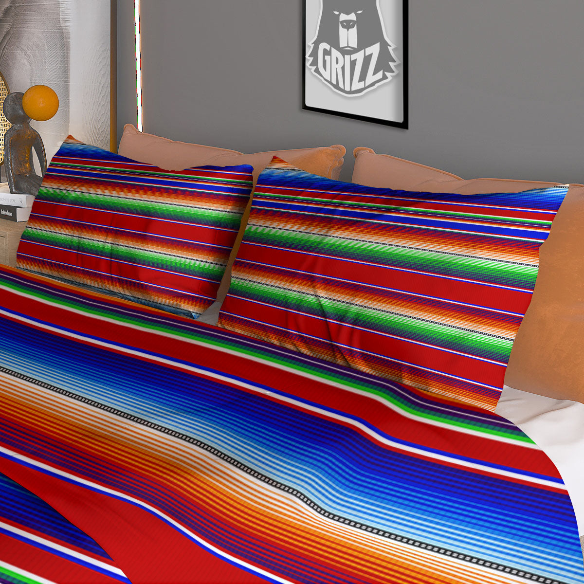 Blanket Stripe Ethnic Mexican Print Duvet Cover Bedding Set