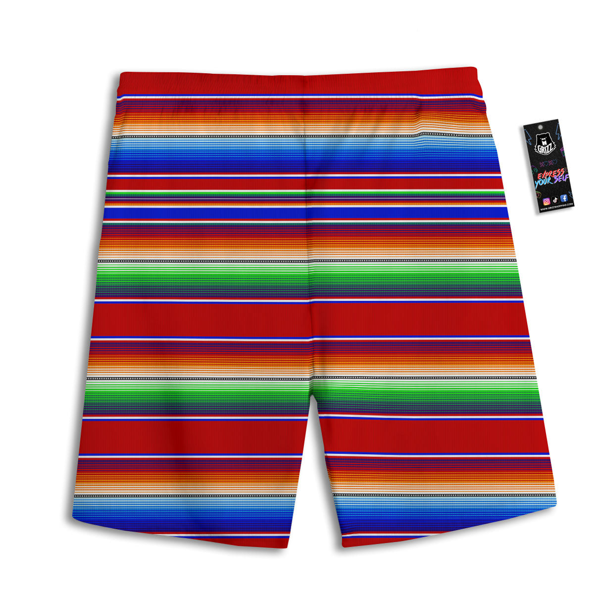 Blue And Pink Tropical Palm Leaf Print Men's Athletic Shorts
