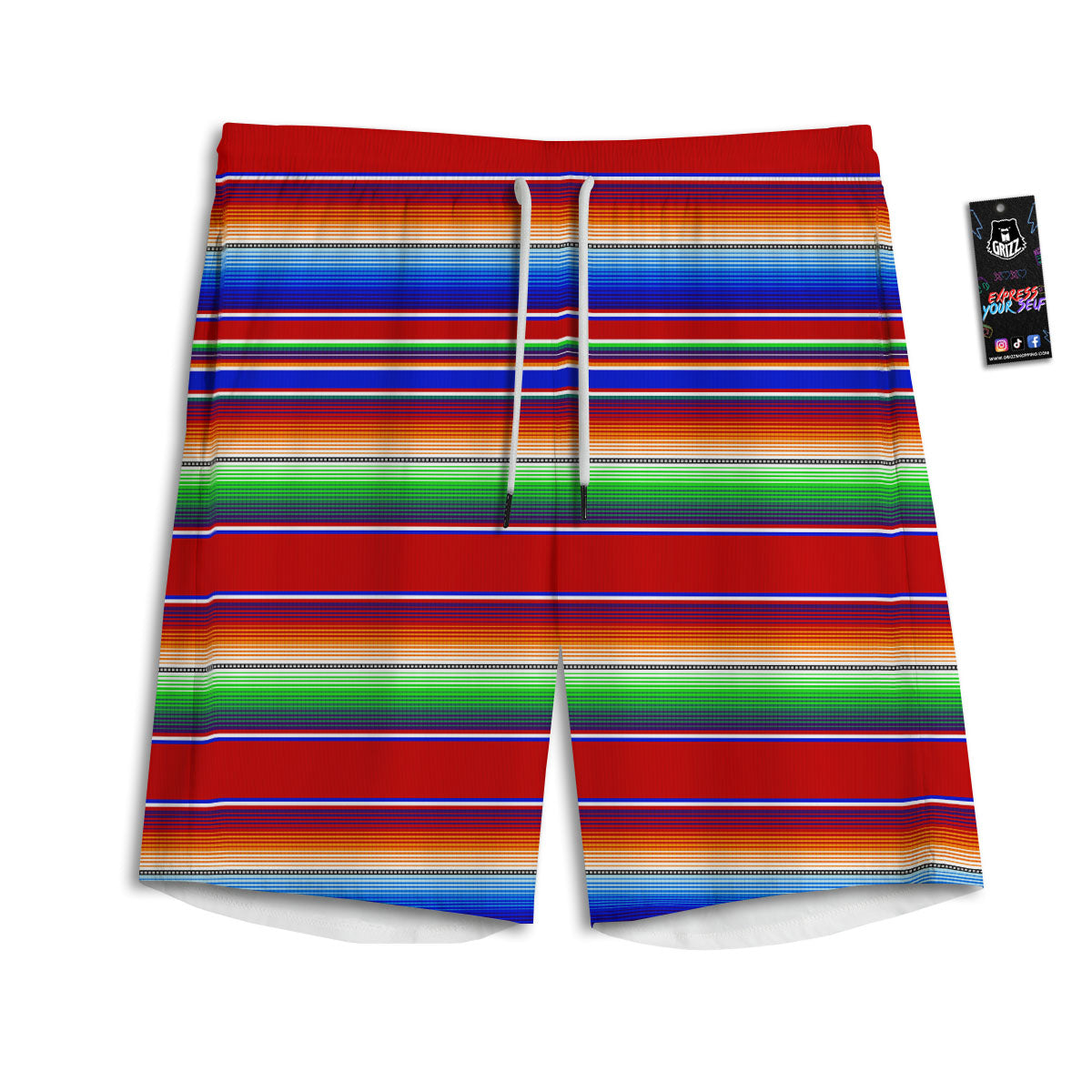 Blue And Pink Tropical Palm Leaf Print Men's Athletic Shorts