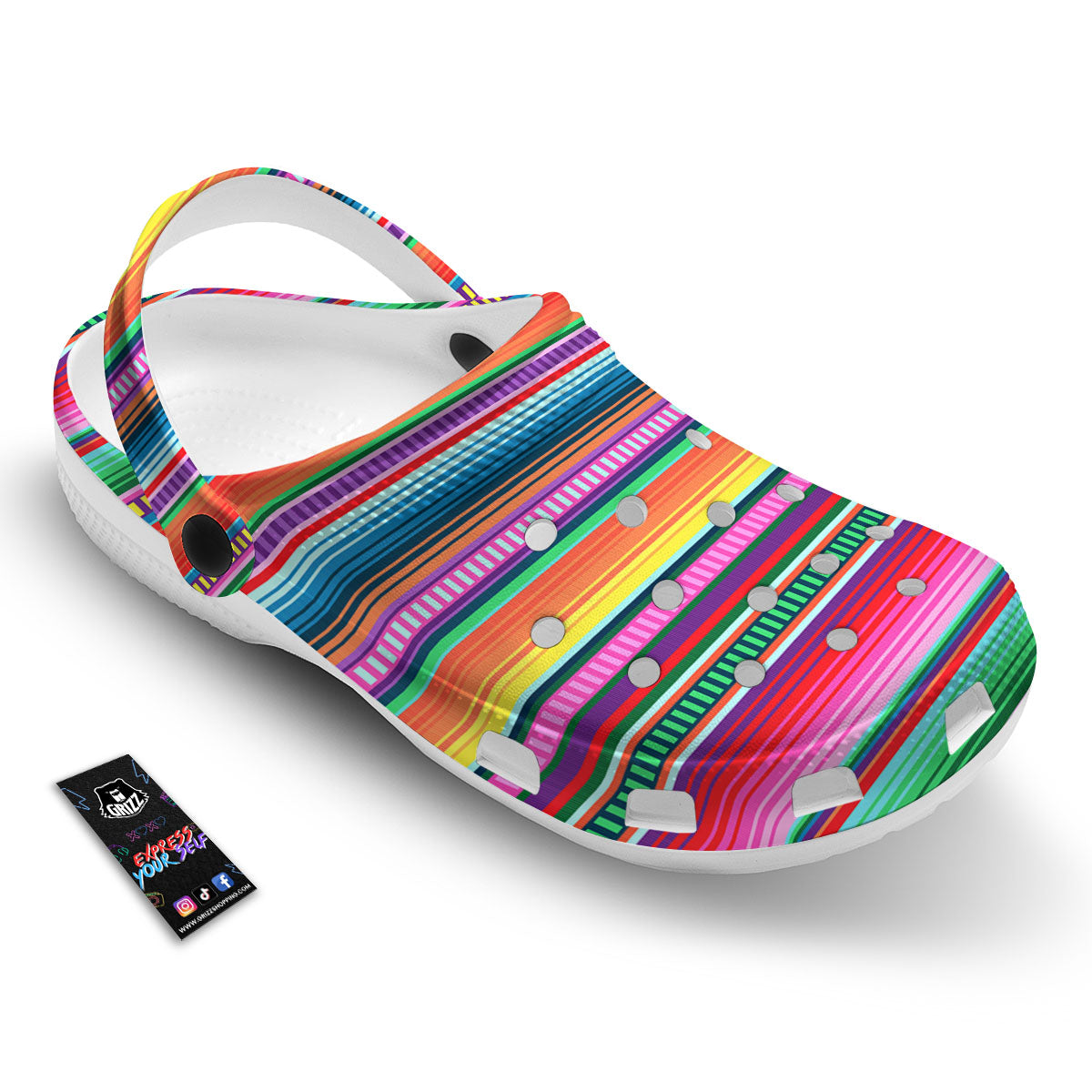 Blanket Stripe Ethnic Serape Print Clog-grizzshop