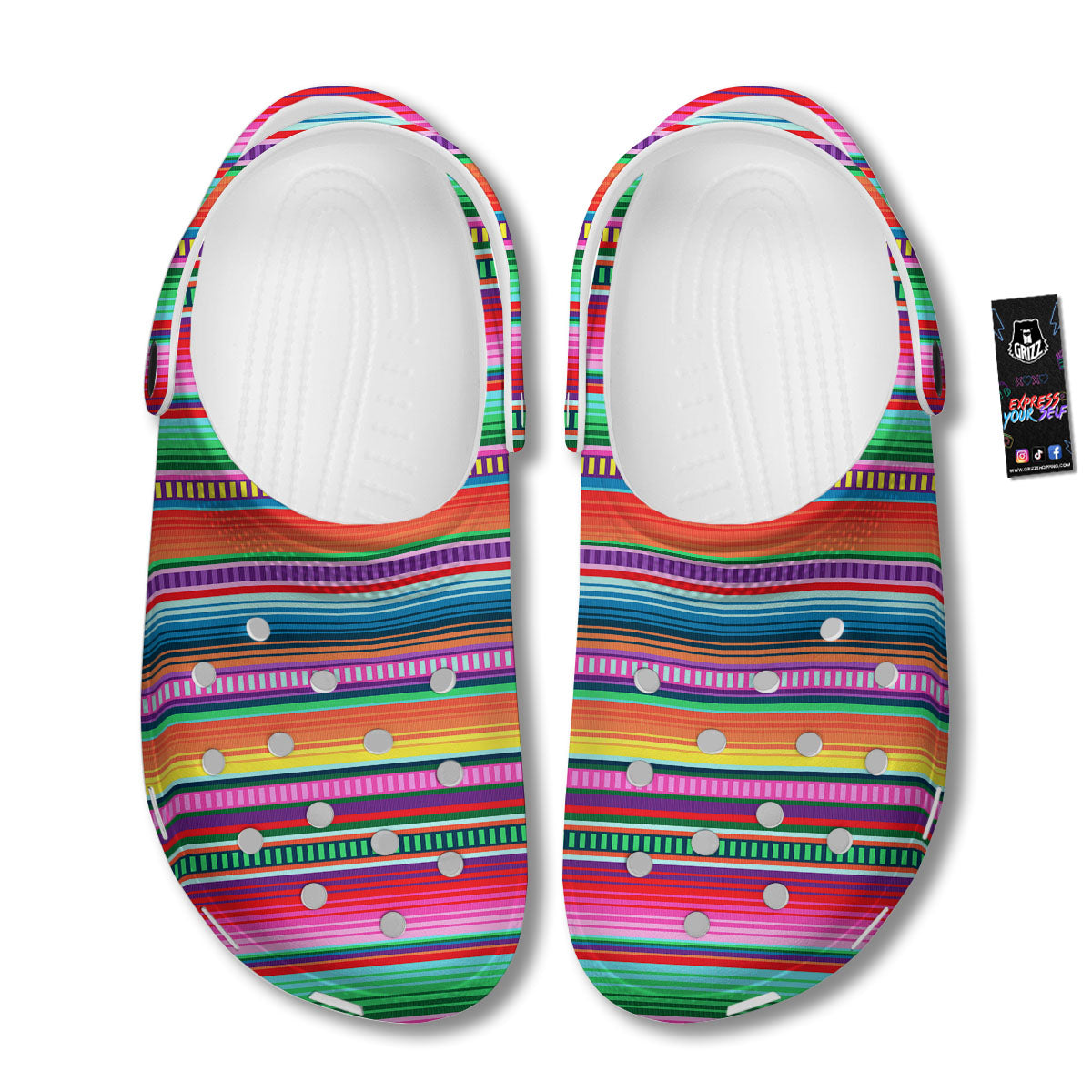 Blanket Stripe Ethnic Serape Print Clog-grizzshop