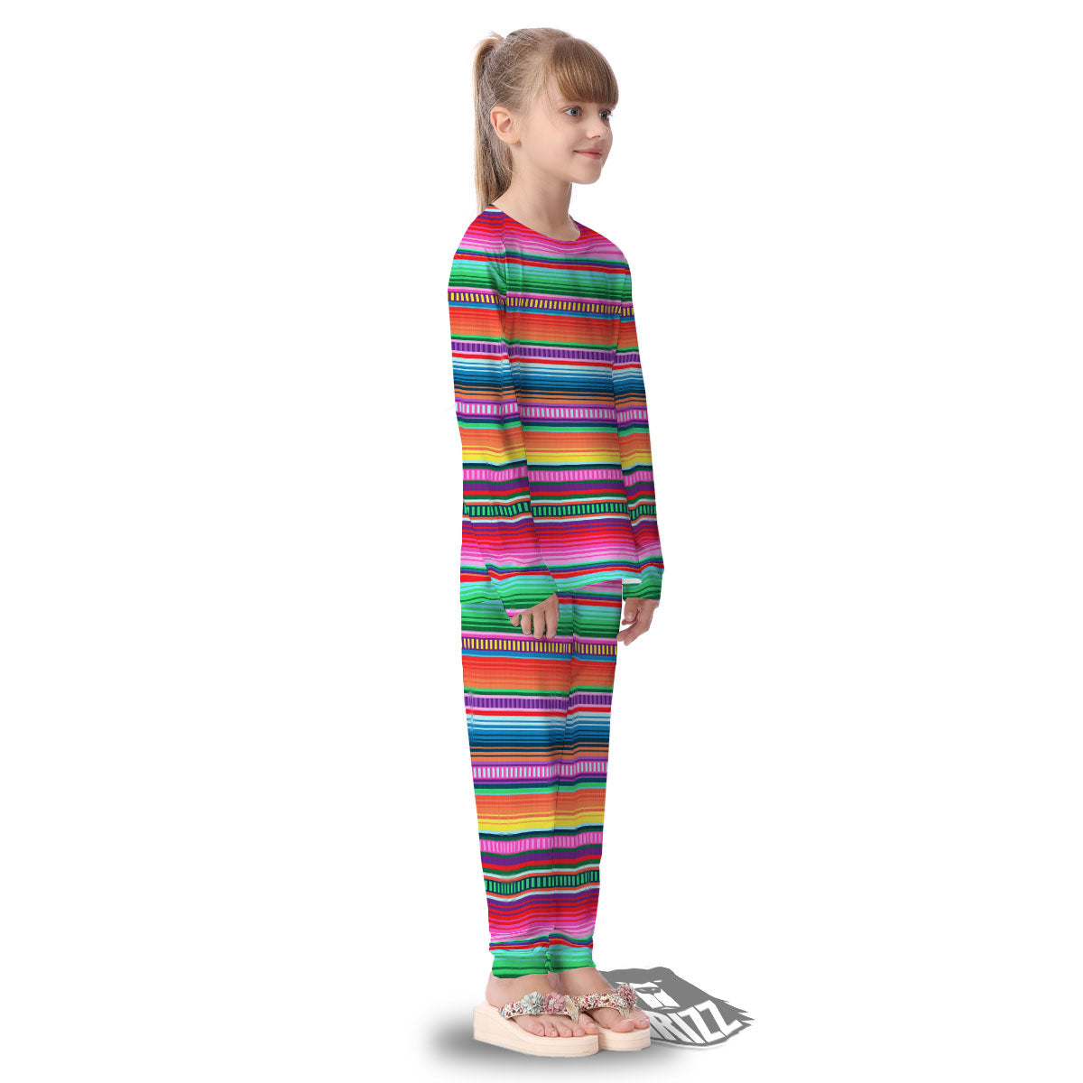 Blanket Stripe Ethnic Serape Print Kid's Pajamas-grizzshop