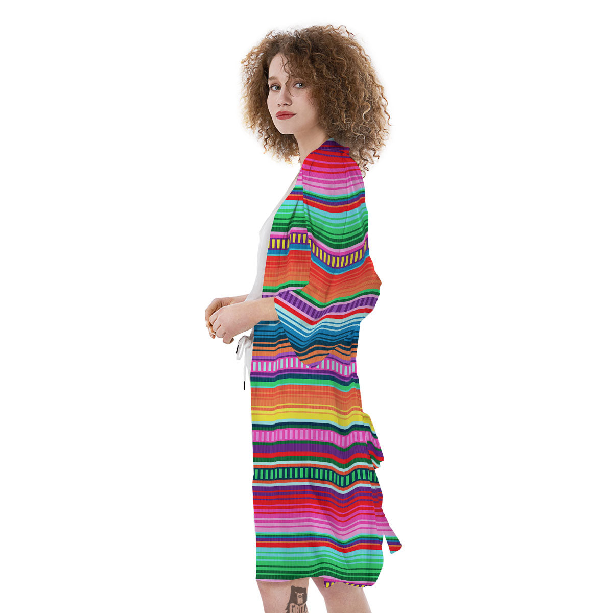 Blanket Stripe Ethnic Serape Print Kimono-grizzshop
