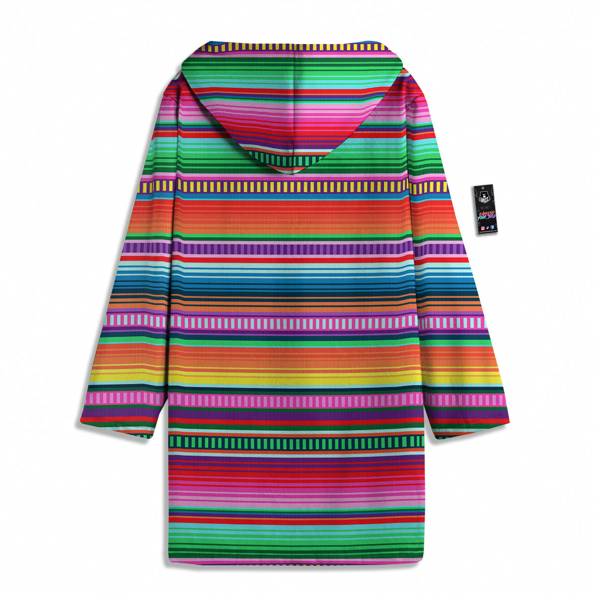 Blanket Stripe Ethnic Serape Print Men's Windbreaker Jacket-grizzshop