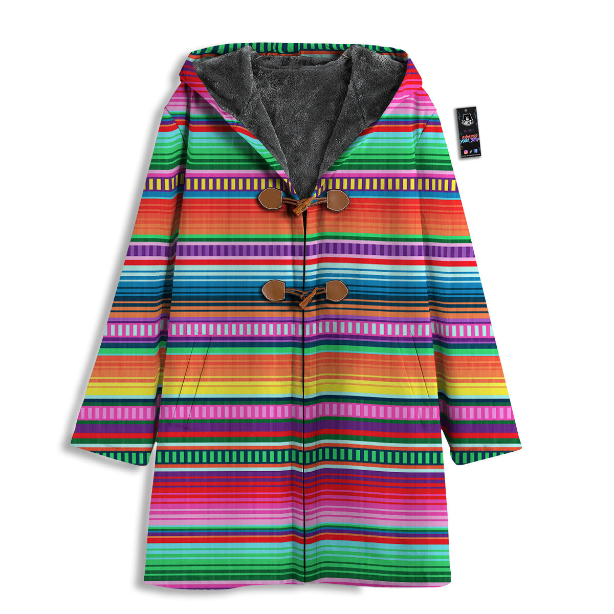 Blanket Stripe Ethnic Serape Print Men's Windbreaker Jacket-grizzshop
