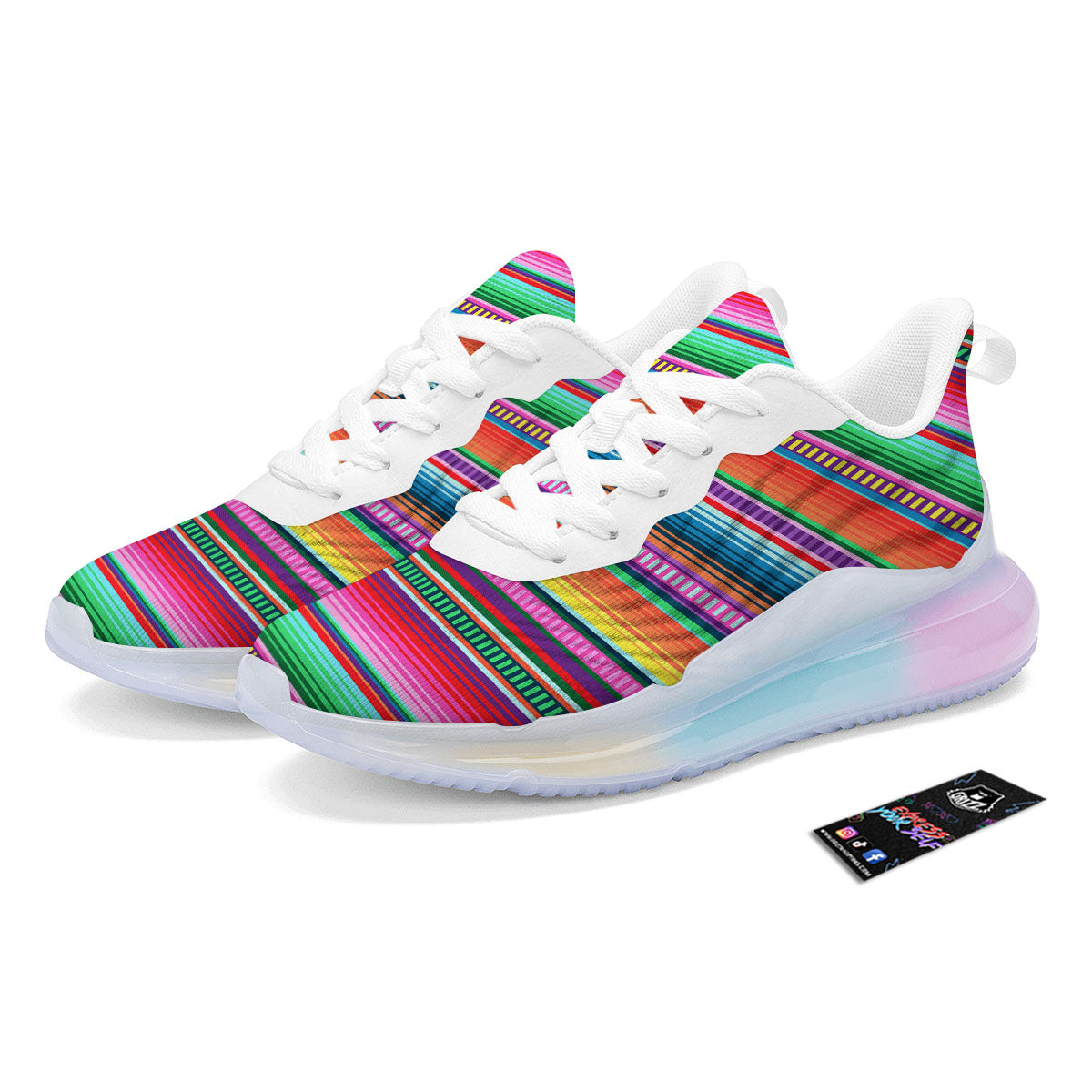 Blanket Stripe Ethnic Serape Print Running Sneakers-grizzshop
