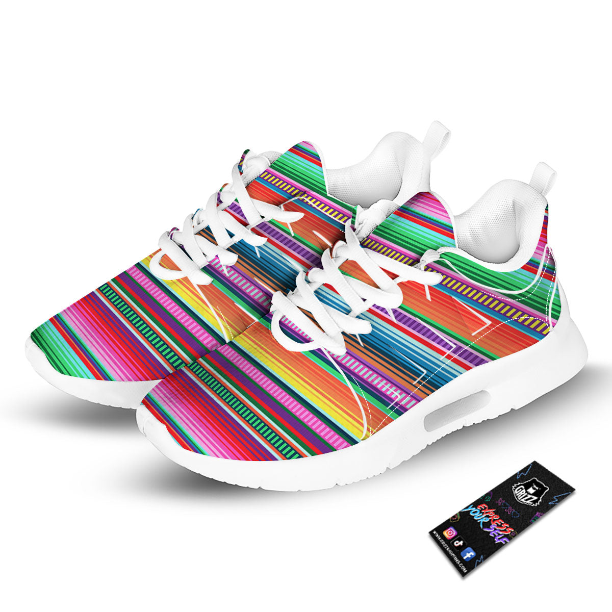 Blanket Stripe Ethnic Serape Print Tennis Shoes-grizzshop