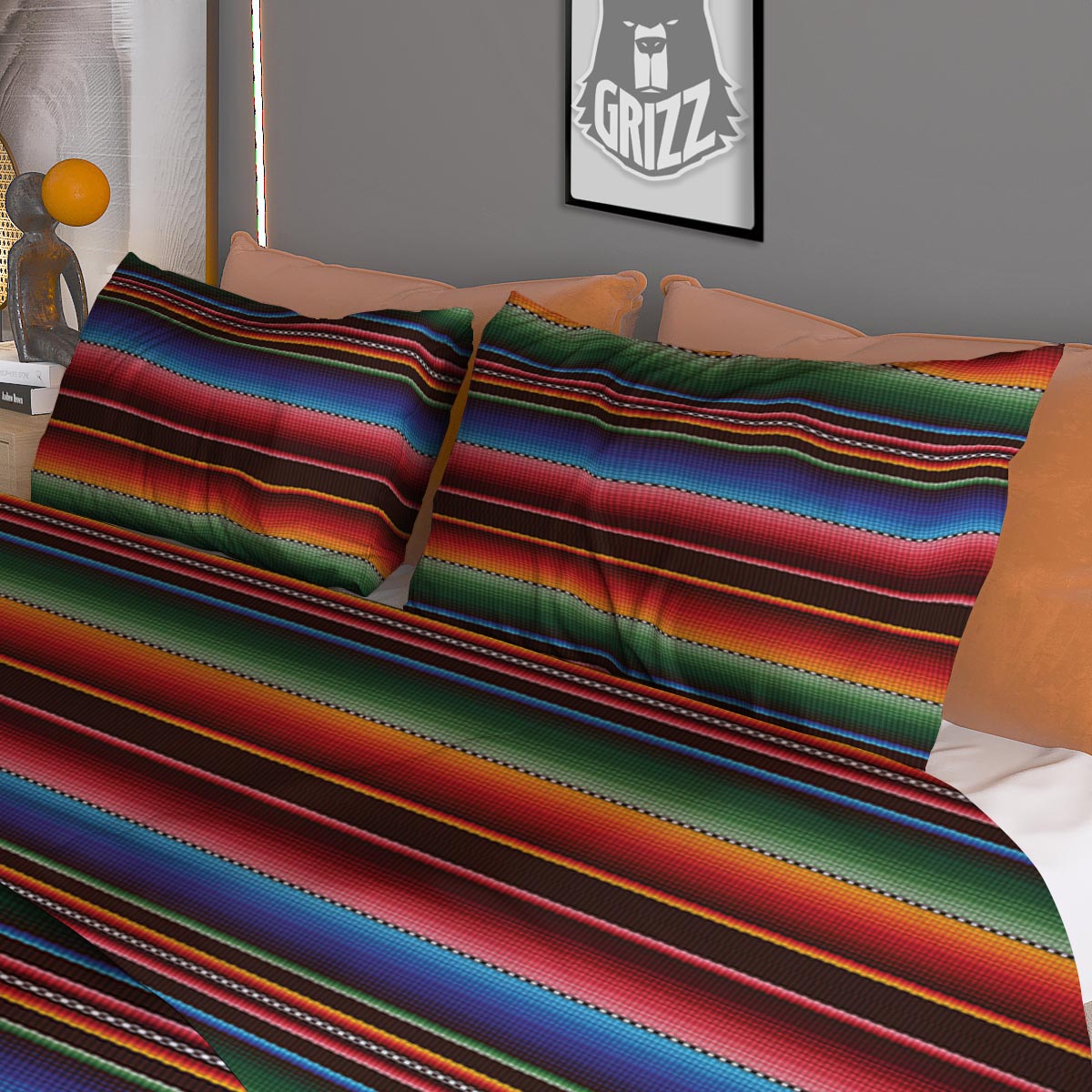 Blanket Stripe Tribal Mexican Print Duvet Cover Bedding Set