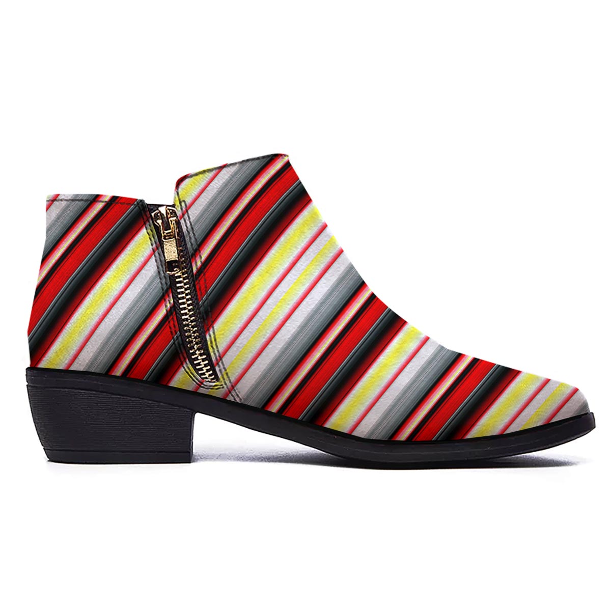 Blanket Stripe Tribal Serape Print Pattern Ankle Boots-grizzshop