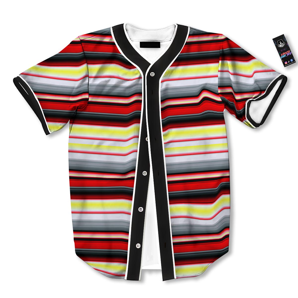 Blanket Stripe Tribal Serape Print Pattern Baseball Jersey-grizzshop