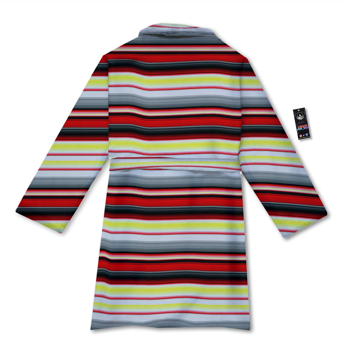 Blanket Stripe Tribal Serape Print Pattern Bathrobe-grizzshop