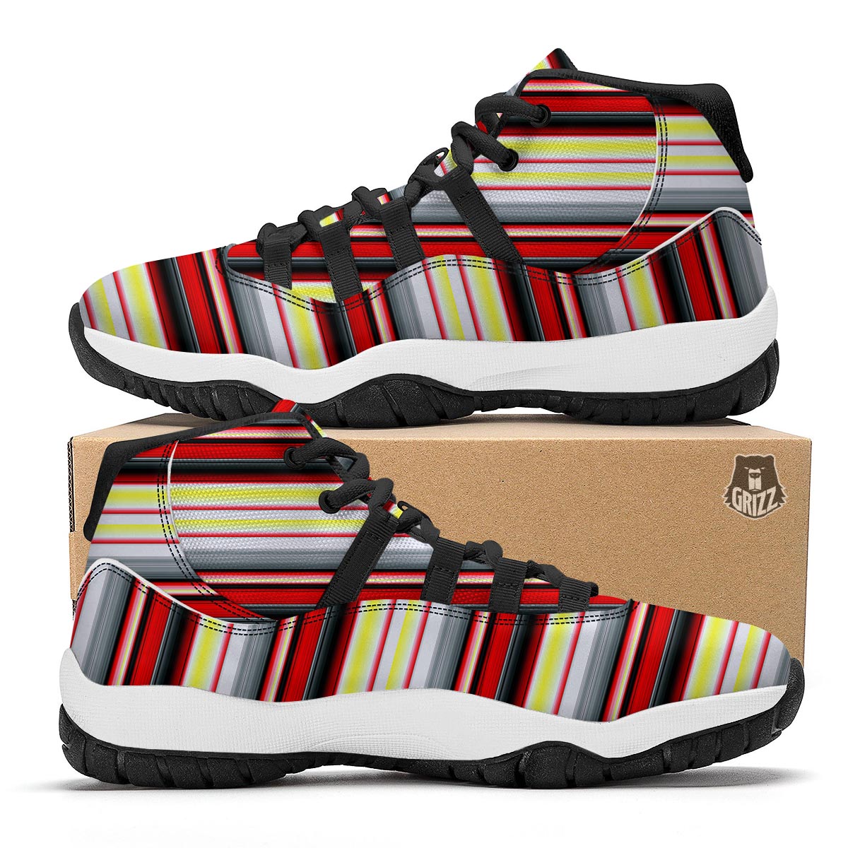 Blanket Stripe Tribal Serape Print Pattern Black Bball Shoes-grizzshop