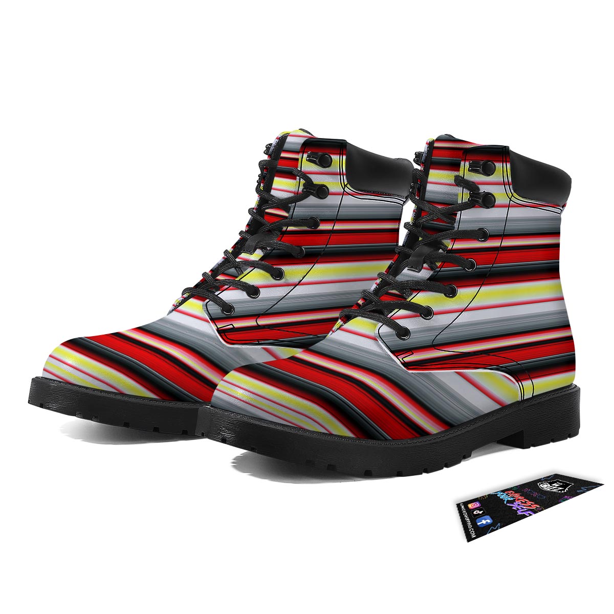 Blanket Stripe Tribal Serape Print Pattern Boots-grizzshop