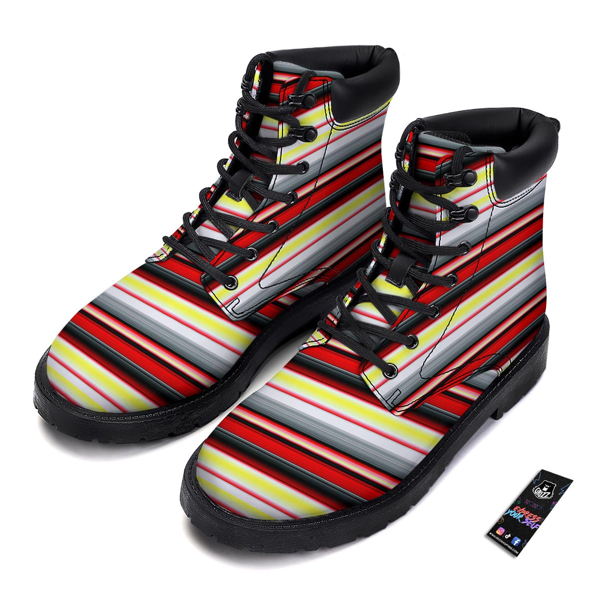 Blanket Stripe Tribal Serape Print Pattern Boots-grizzshop