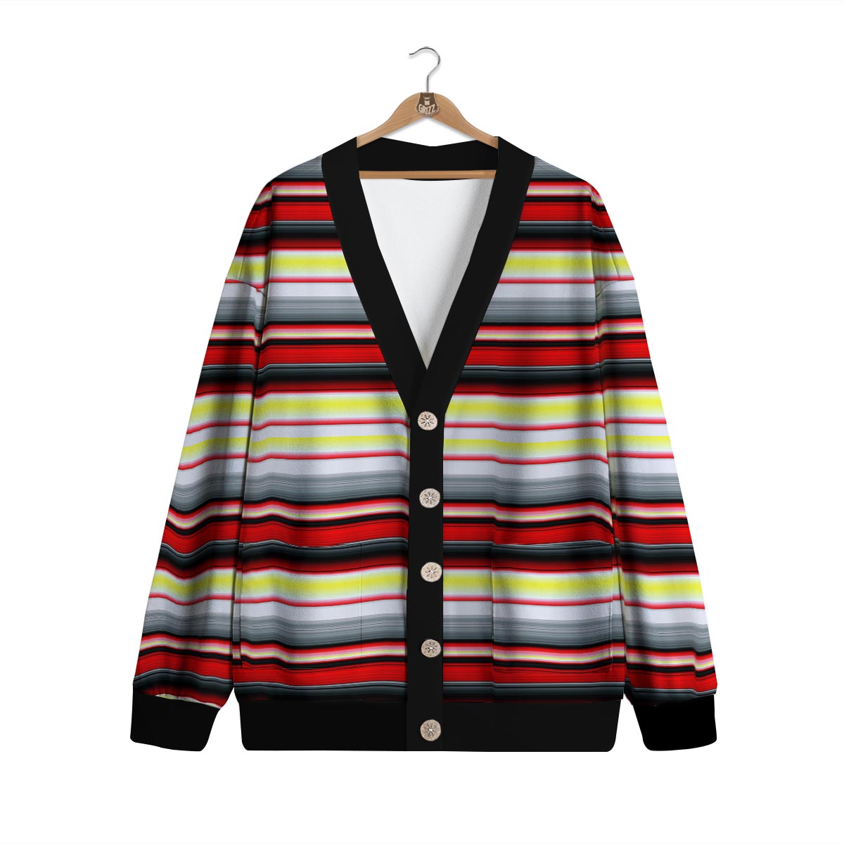 Blanket Stripe Tribal Serape Print Pattern Cardigan-grizzshop