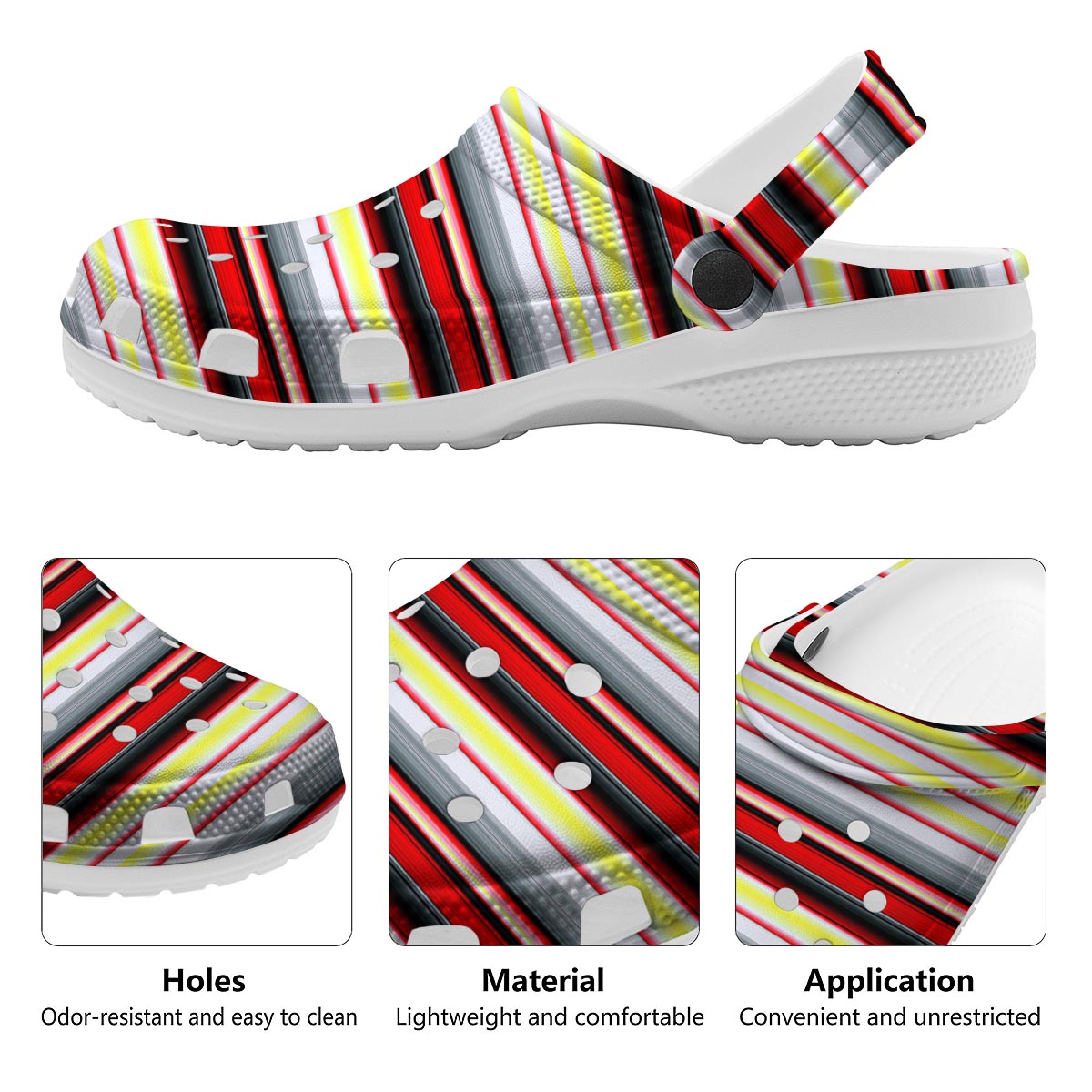 Blanket Stripe Tribal Serape Print Pattern Clog-grizzshop