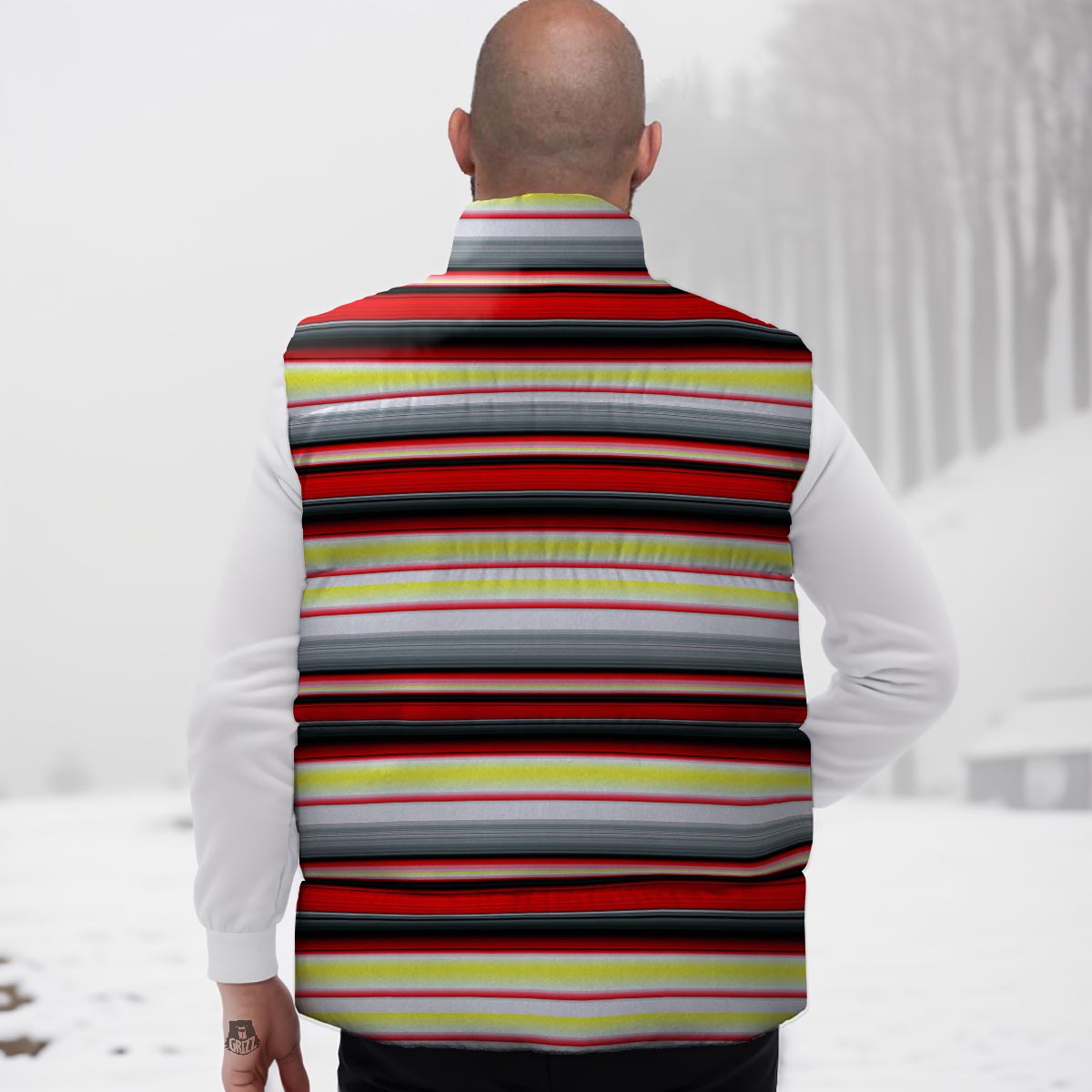 Blanket Stripe Tribal Serape Print Pattern Down Vest