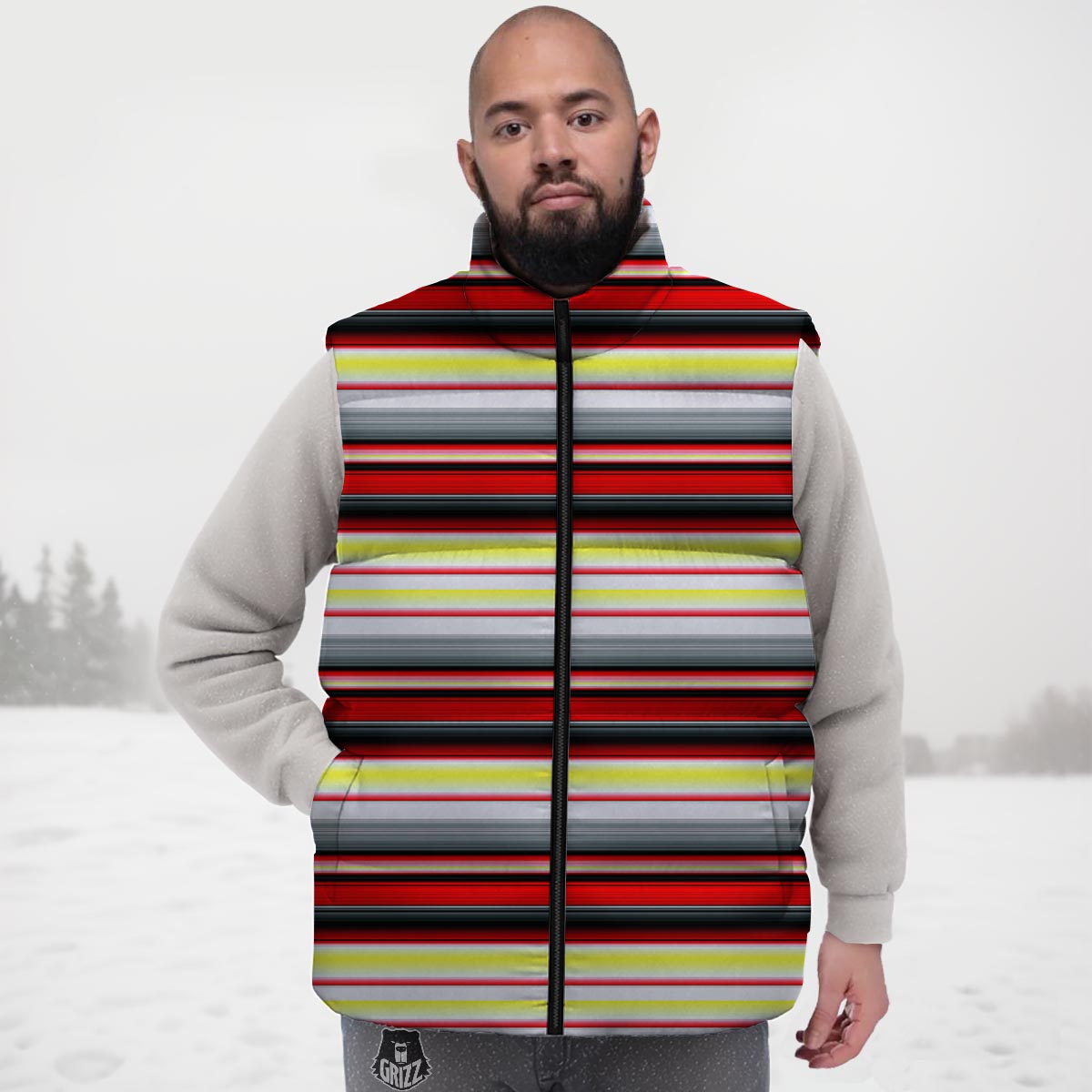 Blanket Stripe Tribal Serape Print Pattern Down Vest