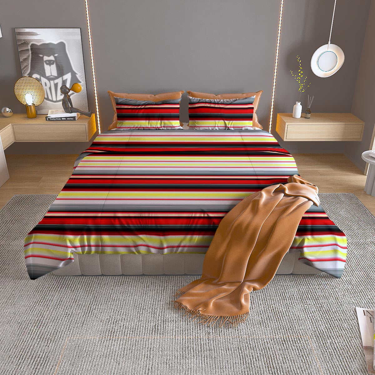 Blanket Stripe Tribal Serape Print Pattern Duvet Cover Bedding Set
