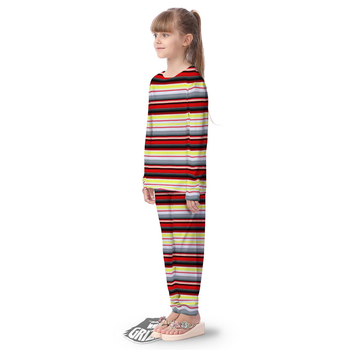 Blanket Stripe Tribal Serape Print Pattern Kid's Pajamas-grizzshop