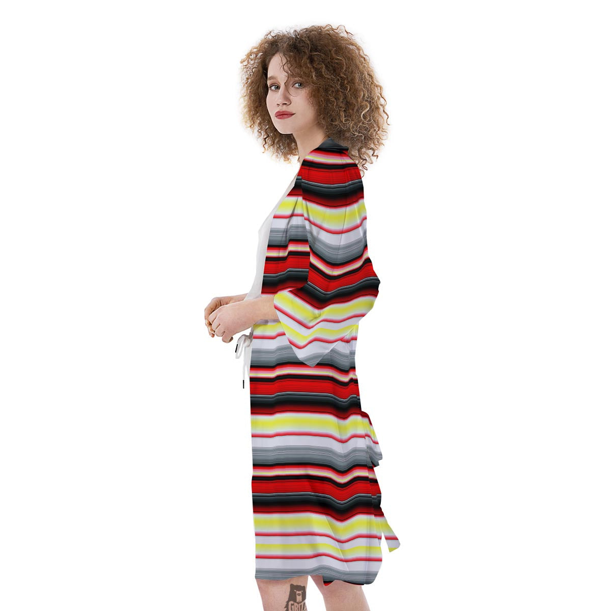 Blanket Stripe Tribal Serape Print Pattern Kimono-grizzshop