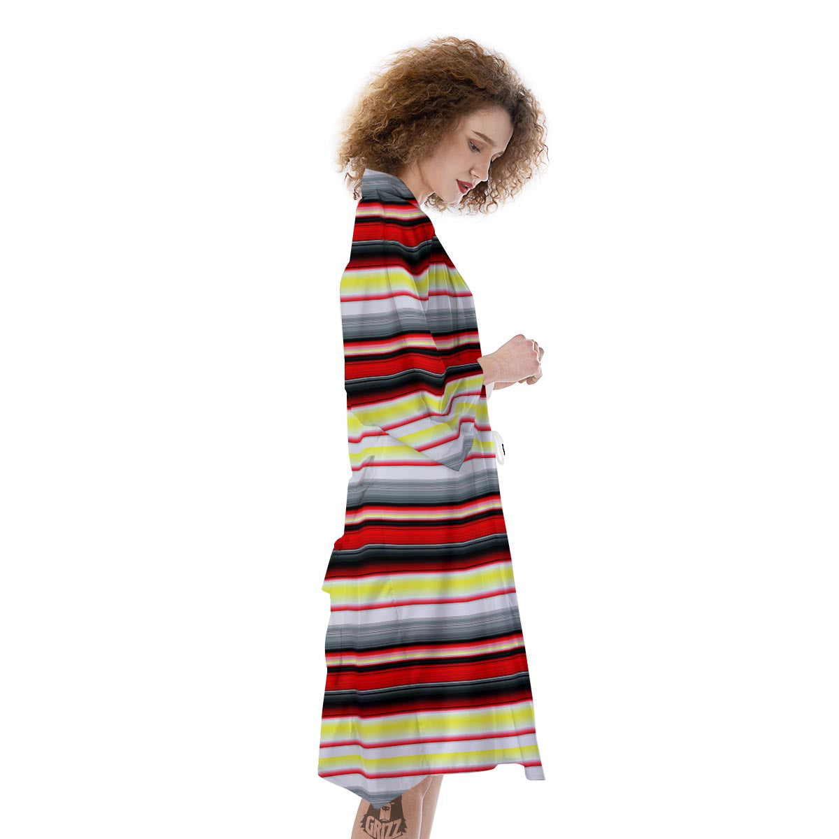 Blanket Stripe Tribal Serape Print Pattern Kimono-grizzshop