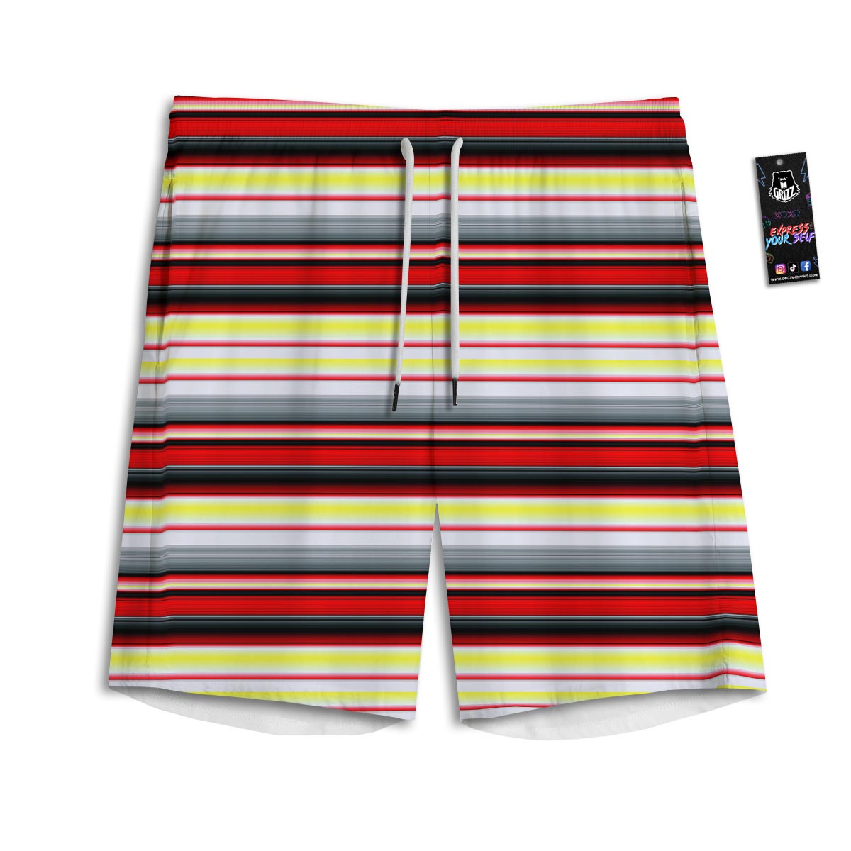 Blanket Stripe Tribal Serape Print Pattern Men's Athletic Shorts