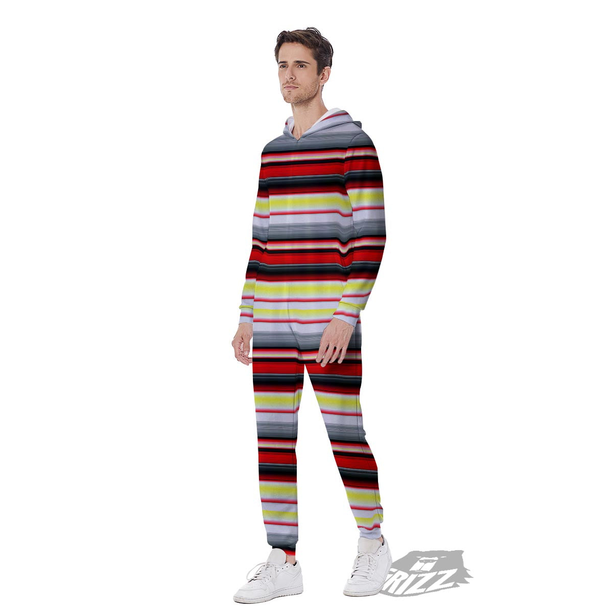 Blanket Stripe Tribal Serape Print Pattern Men's Jumpsuit-grizzshop