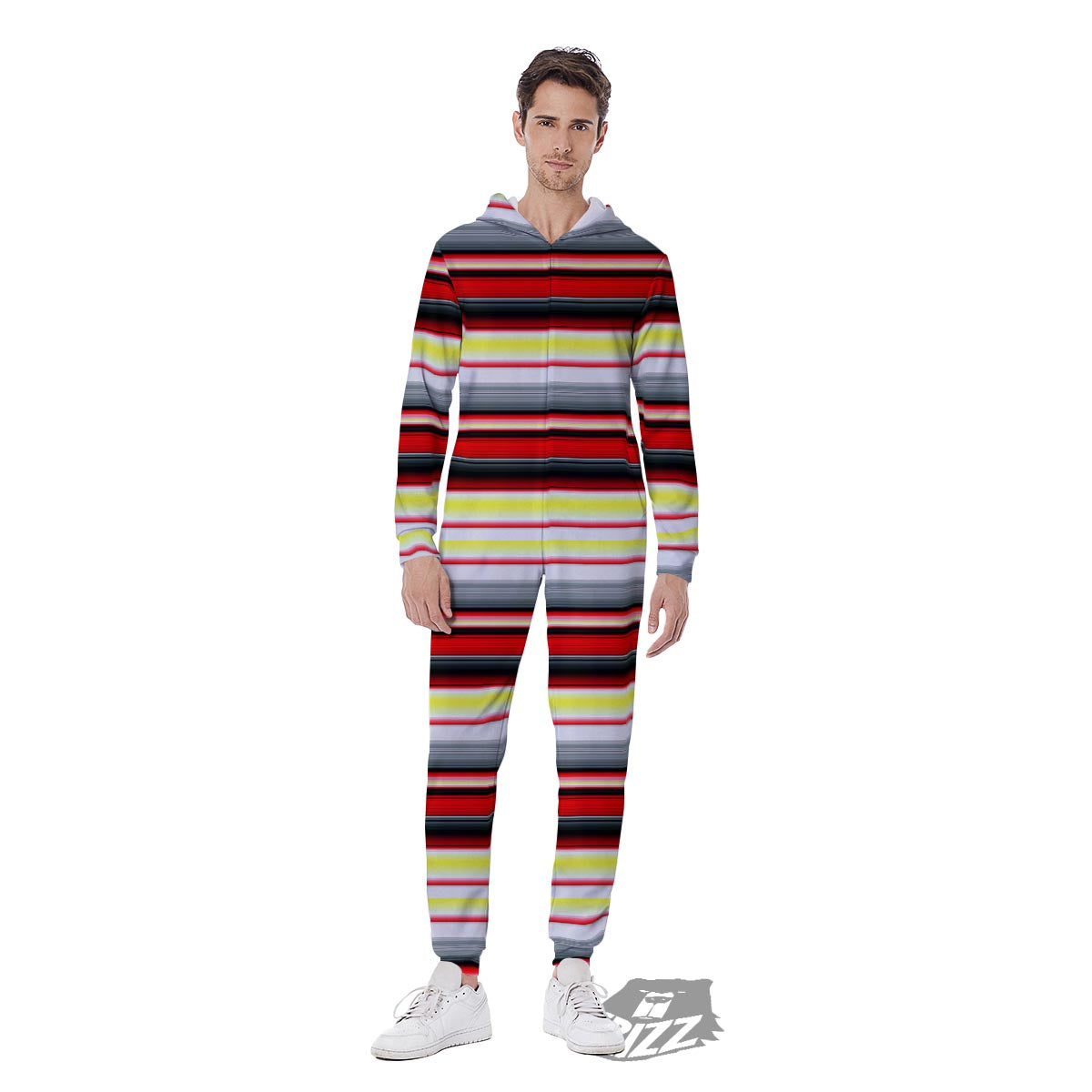 Blanket Stripe Tribal Serape Print Pattern Men's Jumpsuit-grizzshop