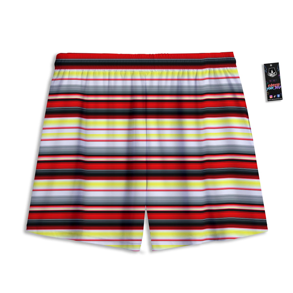 Blanket Stripe Tribal Serape Print Pattern Mesh Shorts