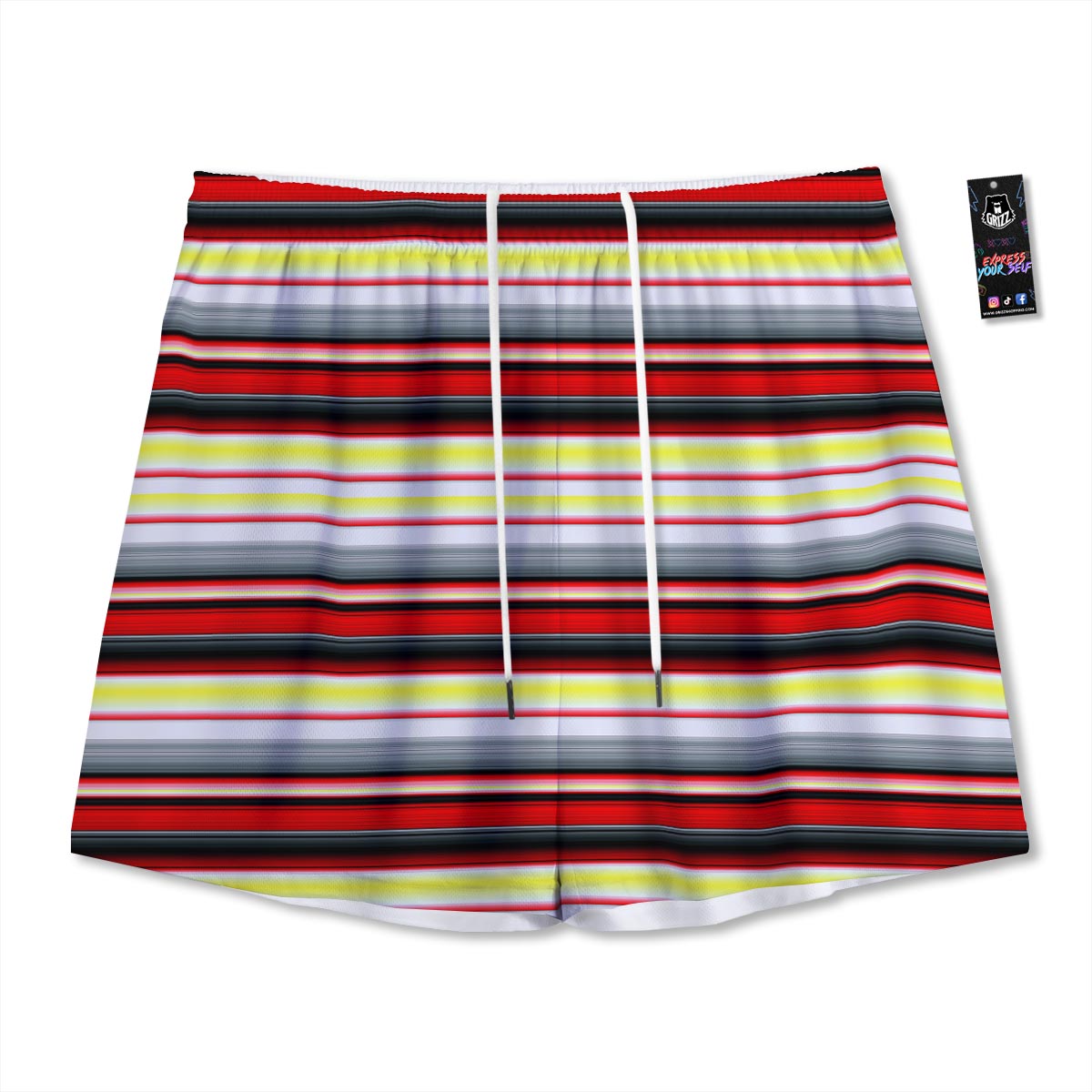 Blanket Stripe Tribal Serape Print Pattern Mesh Shorts