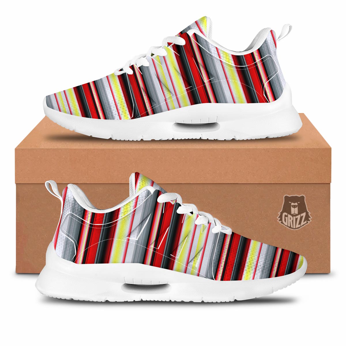 Blanket Stripe Tribal Serape Print Pattern Tennis Shoes-grizzshop