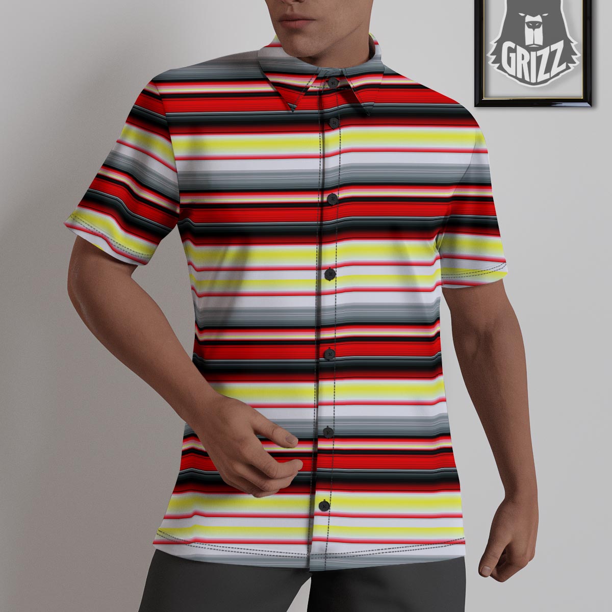 Blanket Stripe Tribal Serape Print Pattern Untucked Shirts-grizzshop