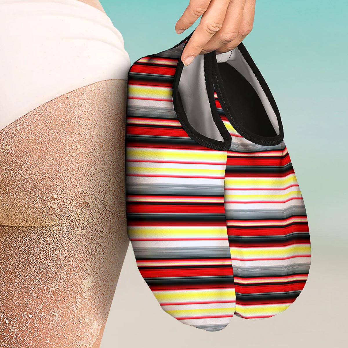 Blanket Stripe Tribal Serape Print Pattern Water Shoes-grizzshop